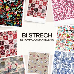 Bi Stretch Estampado Mantelería 1.60 Mts.